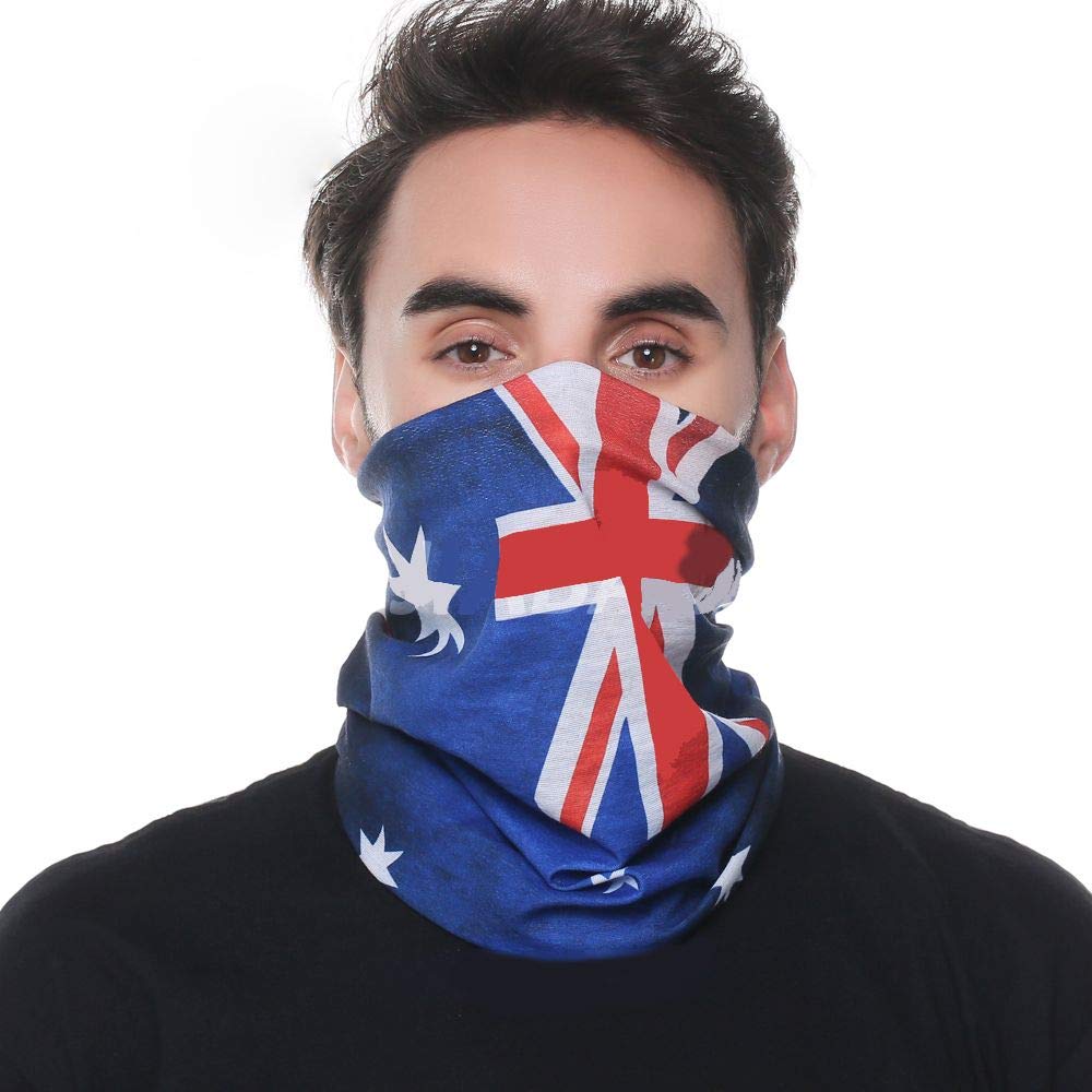 Multifunctional Multipurpose Tube Bandana Headband Face Mask Mouth Protective Cover, Australia Flag