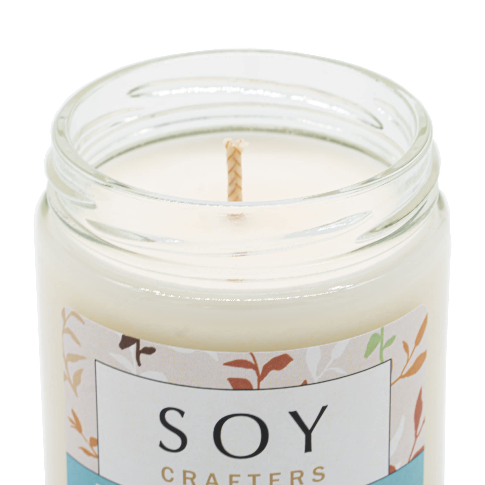 SOY CRAFTERS Spa Date, Scented Soy Candle with Lemongrass and Patchouli Essential Oils, 100% Natural Soy Candle for Home Aromatherapy | 9oz Glass Jar