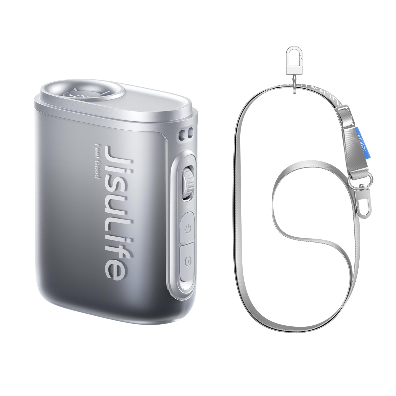 JISULIFE Ventilateur de taille portable, 100 vitesses, 40 000 tr/min, mini ventilateur de cou personnel portable, batterie 4 500 mAh, autonomie 16 h, écran LED, cadeau de voyage en plein air - Noir