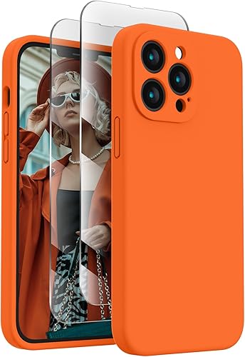 Miniatura 679 de FireNova Funda para iPhone 14 Pro, funda de silicona mejorada [protección de cámara] con [2 protectores de pantalla], forro interior de microfibra