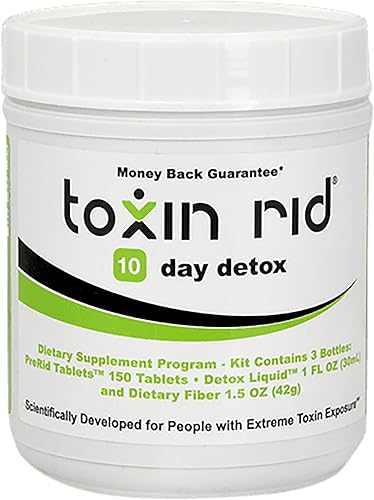 Toxin Rid Kit de desintoxicación de 10 días Limpieza permanente completa natural de todo el cuerpo para mujeres y hombres 150 tabletas veganas con