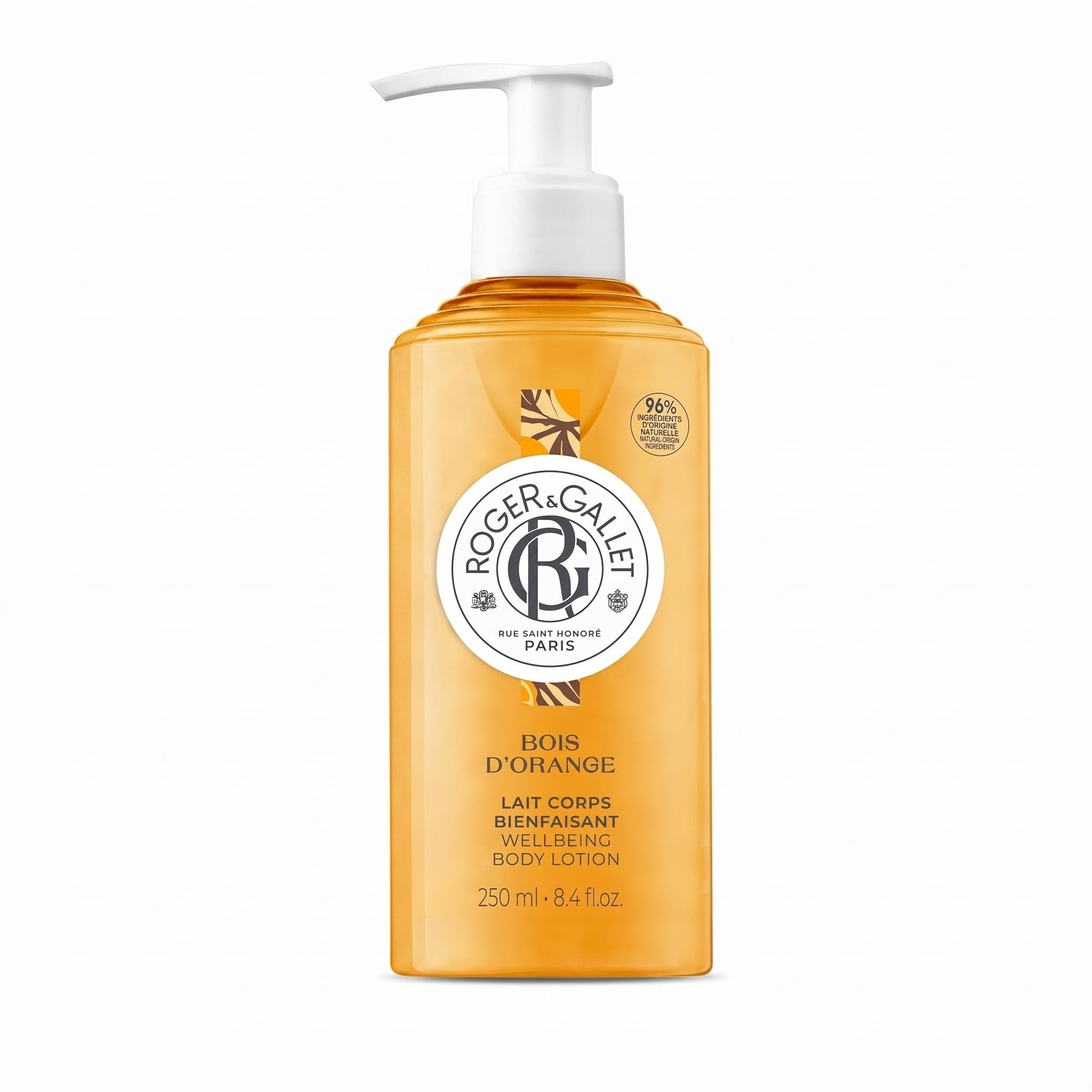 Roger&Gallet - Lait Corps Bienfaisant Bois d'Orange - Lait Corps Hydratant Parfumé - Enrichi d'Essence Naturelle d'Orange et en Beurre de Karité - 96% d’ingrédients d’Origine Naturelle