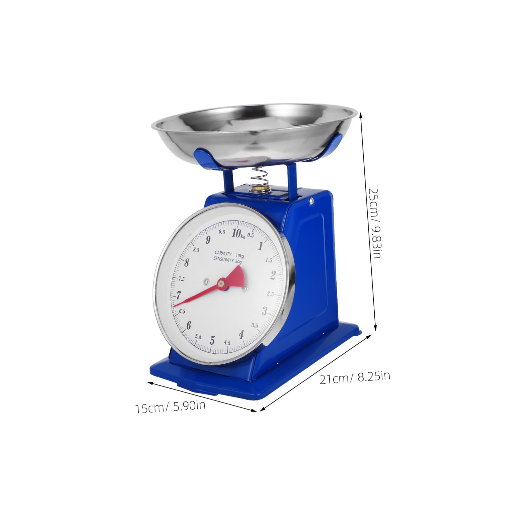 Báscula Mecánica de Cocina de 10 Kg con Bandeja Desmontable de Acero Inoxidable Vintage y Dial Resistente y Uso Versátil para Preparación de Comidas