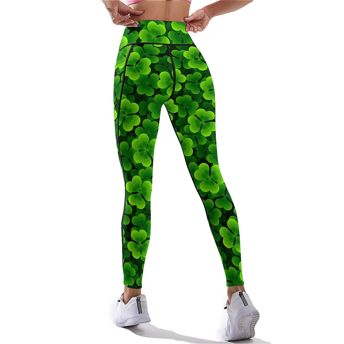 DROEYROEST Womens High Waist Workout Leggings Printed Tummy Control Running Sports Yoga Pants