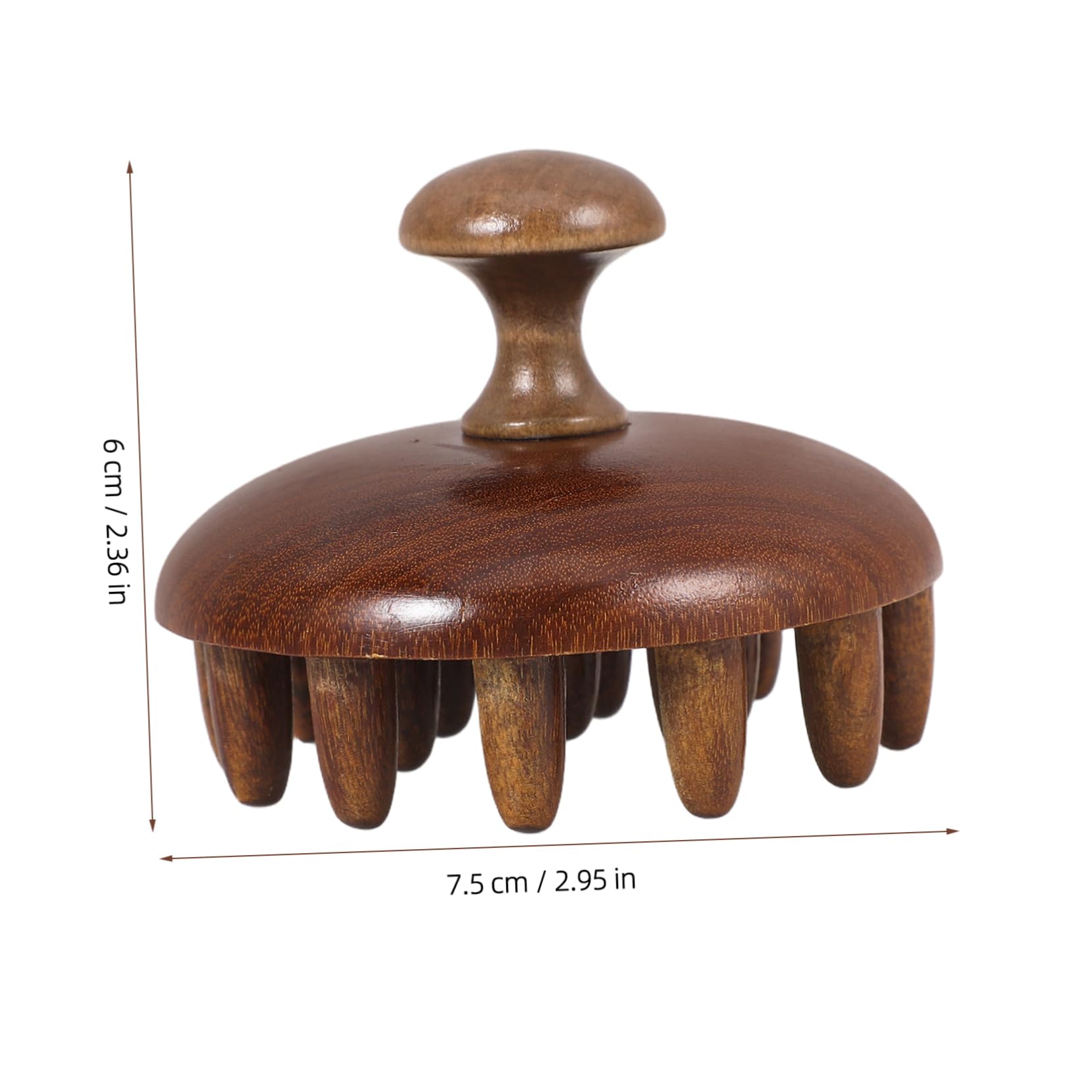 PERSELOSO Scalp Therapy Tool Wooden Massager Comb Scalp Brush Wide Teeth for Shampooing Massaging