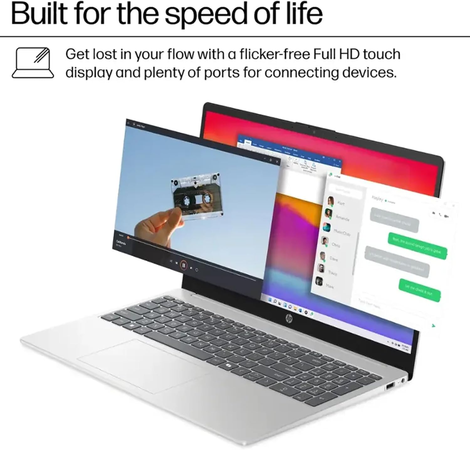 HP 15.6in Touchscreen Laptop Computer - 15.6" FHD Display, Intel i7 1355U(10-core), Intel Iris Xe Graphics, Windows 11 Pro, Wi-Fi6, Bluetooth, Accessoires (64GB RAM + 2TB SSD) 64GB RAM |2TB SSD image 2 of 7 B0FFN49N8Y