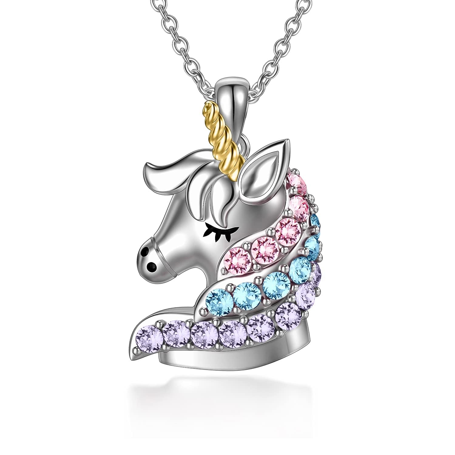 AOBOCO Sterling Silver Unicorn Necklace