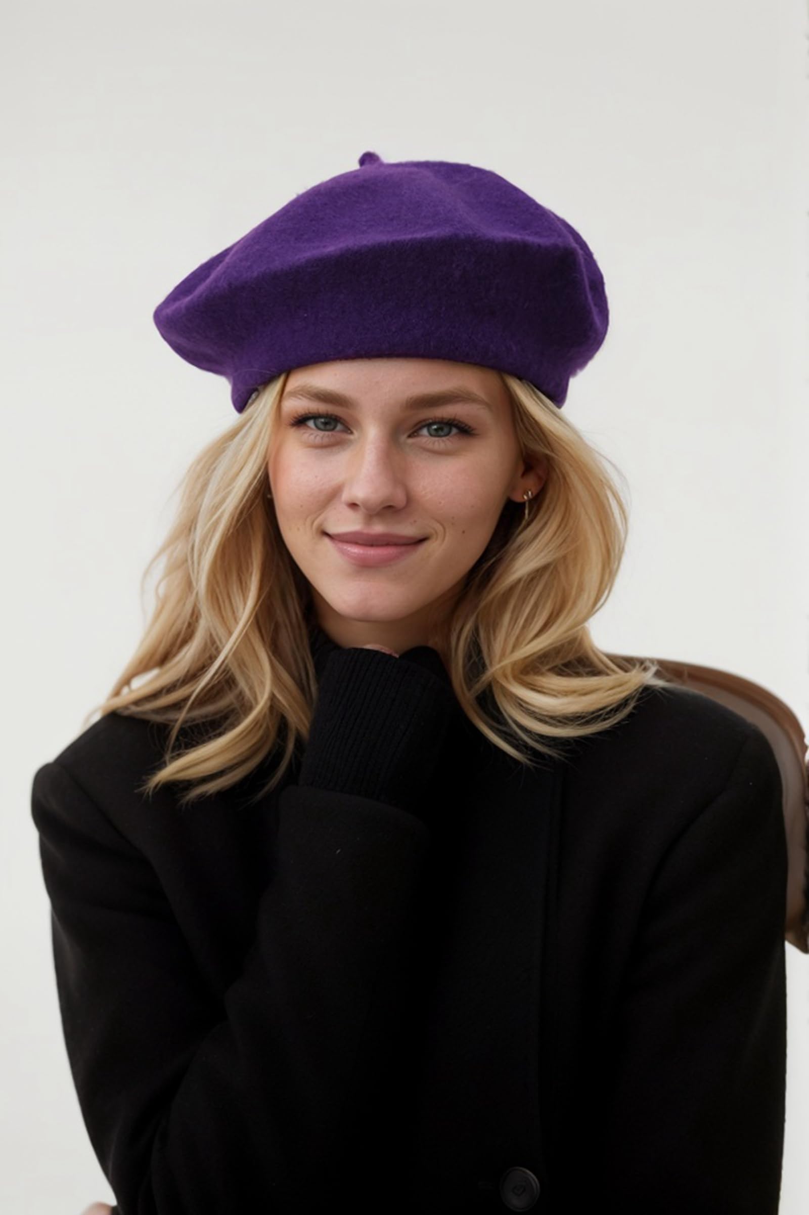 EGANO Women's ??Beret Hats?? - French Wool Blend Winter Cap, 70% Wool All-Season Soft ??Beret Hats for Women?? (Multi-Color)?