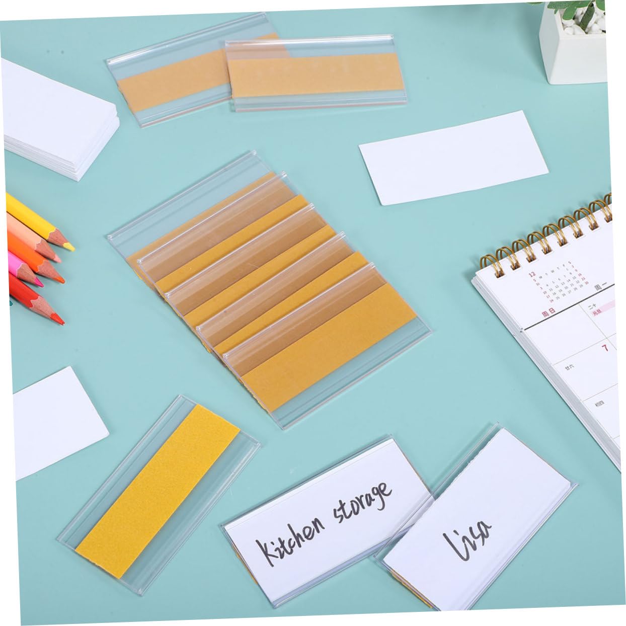 ARTIBETTER Transparente Selbstklebende Regaletikettenhalter aus Pvc für Regale und Schubladen Klare Beschriftung für Büro und Bibliothek