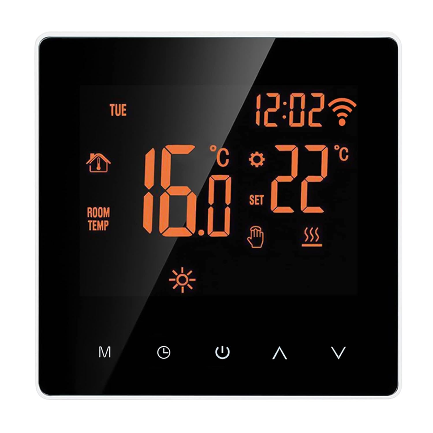 Decdeal Wi-Fi Smart Thermostat Digital Temperature Controller APP Control LCD Display Touch Week Programmable Electric Floor Heating Thermostat for Home School Office Hotel 16A