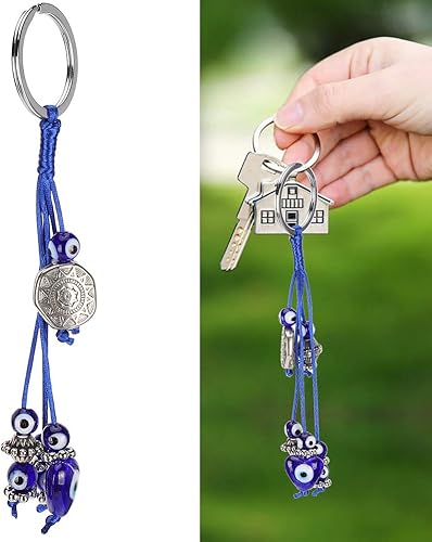 Miniatura 6 de 2Pcs Blue Eyes Keychain, Evil Eye Keychain, Cute Protection keychains, Good Luck Keychain, Amulet Car Keychains for Purse Backpack Handbag Hanging