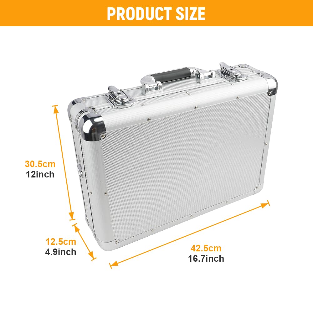 Hoteche Alu Werkzeugkoffer leer,42.5 * 30.5 * 12.5cm,Profi Alu Koffer