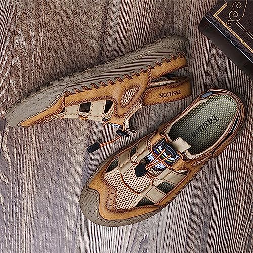 Sandalias de malla para hombre: calzado casual de cuero para caminatas de verano 7