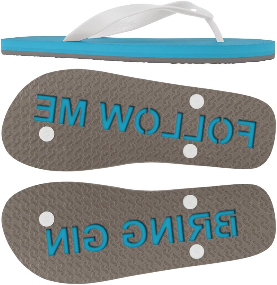 FlipSidez Womens FOLLOW ME BRING GIN sand imprint flip
