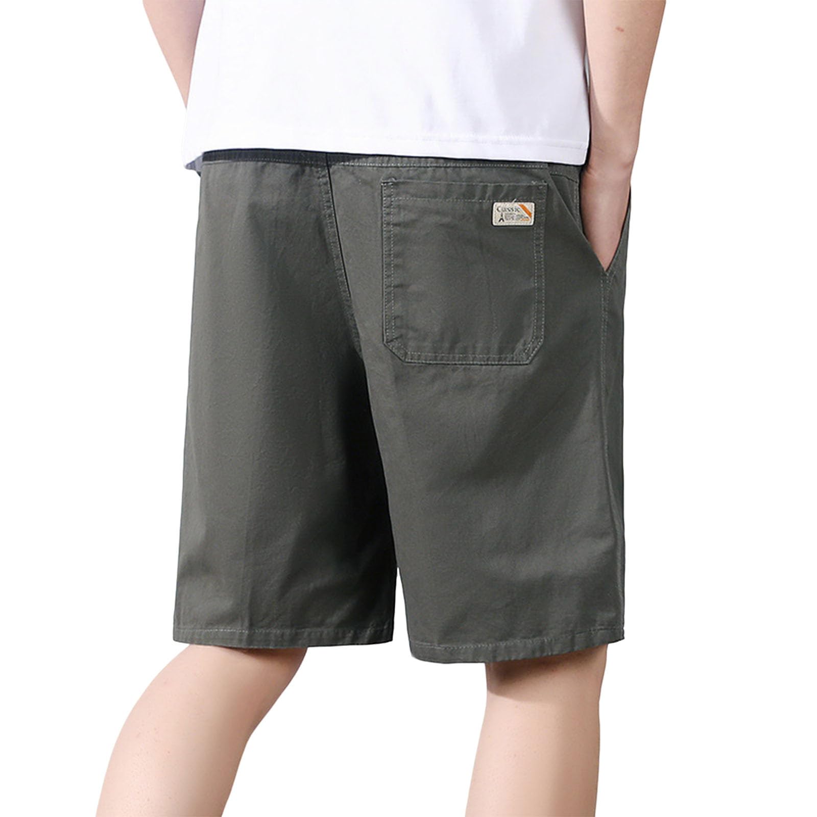 Kurze Hosen Herren Baumwolle Cargo Shorts Sommer Chino Shorts Casual Outdoorshorts Baggy Laufshorts Einfarbig Freizeitshorts Kurz Sporthose Herrenshorts Männer Sommershorts Armeegrün XXL