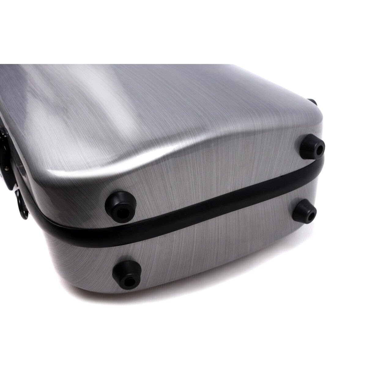 Estuche de violín rectangular de fibra de carbono 4/4 de tamaño completo, caja de violín con bloqueo de código, ligera funda de color claro con correa fuerte (plateado), estuche de 5 MN