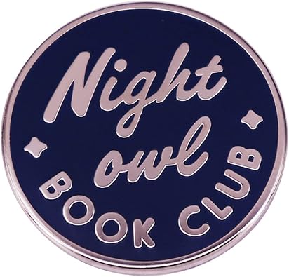 Night Owl Book Club Brooch Pins Cartoon Hard Enamel Pin Cute Metal Badges Book Lovers Lapel Pin Enamel Brooches Learning Gifts for Teacher Student Clothing Backpacks Bags Jewelry Decor