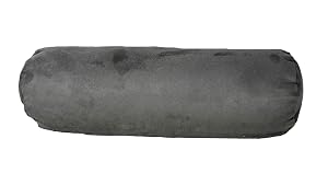 HomeRoots 8 X 20 Gray Bolster Zippered Microsuede Solid Color Bolster Pillow