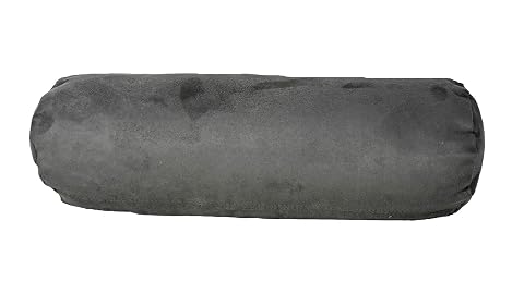 HomeRoots 8 X 20 Gray Bolster Zippered Microsuede Solid Color Bolster Pillow