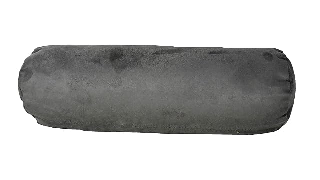 HomeRoots 8 X 20 Gray Bolster Zippered Microsuede Solid Color Bolster Pillow
