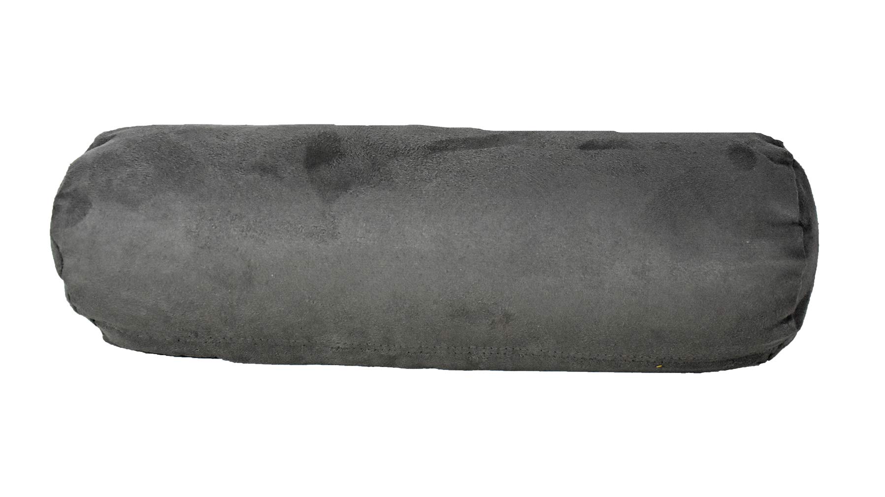 HomeRoots 8 X 20 Gray Bolster Zippered Microsuede Solid Color Bolster Pillow