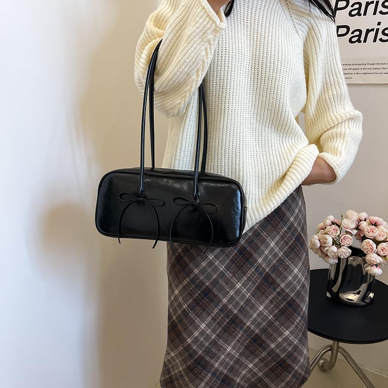 Leather Shoulder Bag for Women with Tie Shoulder Tote Handbag Trendy Purse Bag Trendy Underarm Bag for Daily Use2