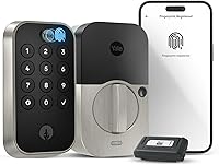 Yale Assure Lock 2 Touch Deadbolt Satin Nickel - Z-Wave Smart Lock with Fingerprint Scanner, Keypad & Backup Key (YRD410-F-ZW3-619)