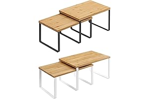 SONGMICS Expandable Kitchen Counter Organizers and Cabinet Shelves Bundle