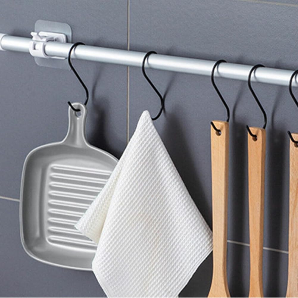 Lot de 10 supports de tringle adhésifs sans perçage pour rideaux parfaits pour la décoration de la maison Blanc