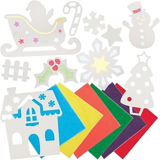 Baker Ross FN633 Kit decorazioni natalizie per finestre – Confezione da 30,...