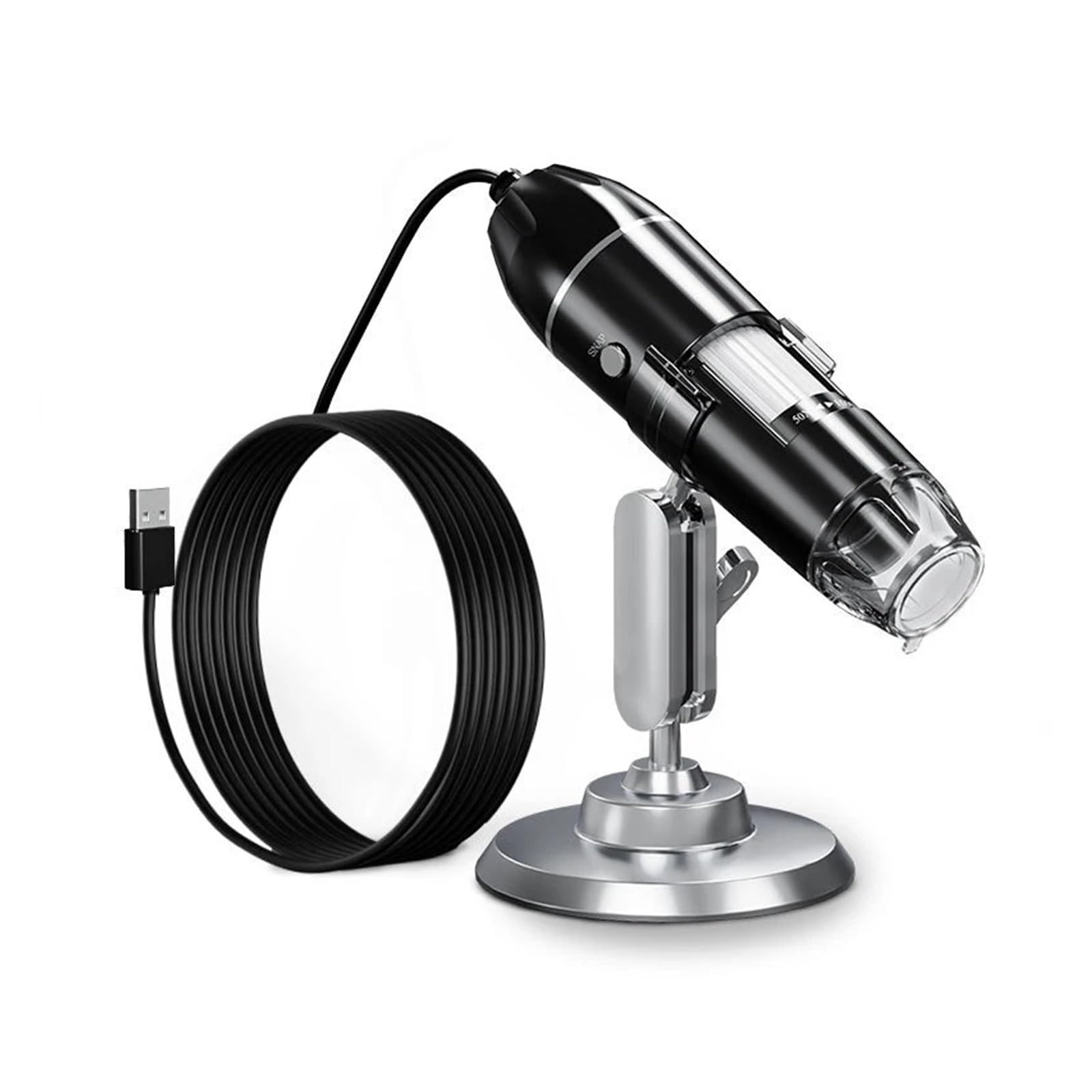 microscopio, Microscopio electrónico portátil USB Tipo C 1600X 1000X 500X Cámara de microscopio Digital para Adultos(1600X)
