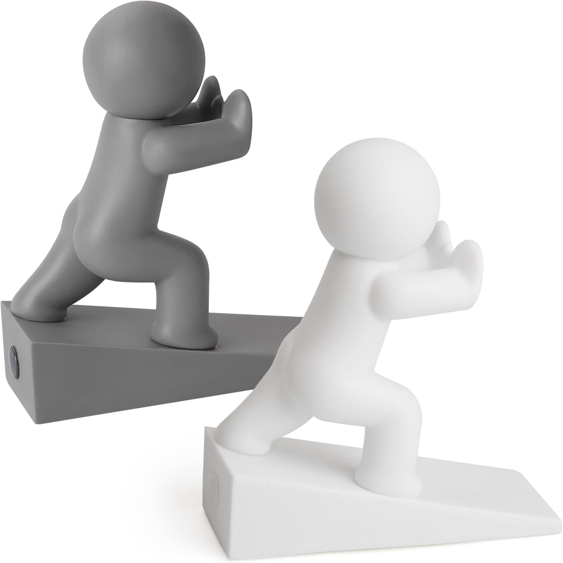 Cute Door Stopper, 2 Pack Door Stop, Flexible and Effective to Keep Your Door Open, White+Gray (Patented)