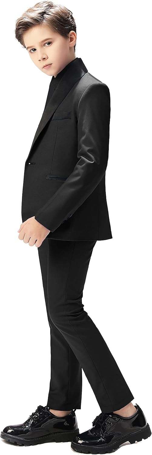 Boy Suits Tuxedo Slim Fit Suit for Boys Kids Toddler Dress Outfit with Coat, Pants, Vest Set No Tail - Image 2