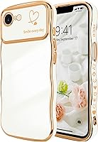 Vista 88 de LCHULLE Funda para iPhone Air para mujeres y niñas, lindo marco ondulado con forma rizada con patrón de corazón de amor, cubierta de protección