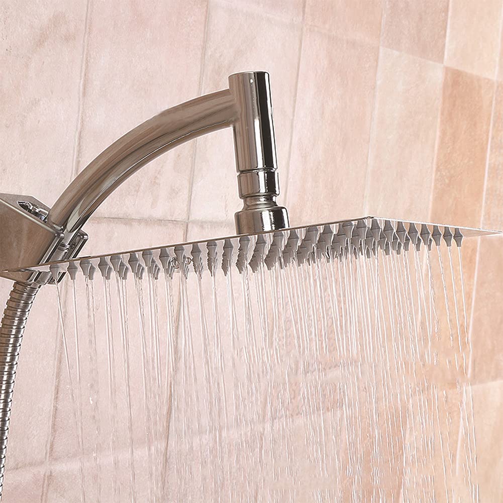 Soffione Doccia Pioggia Quadrato 8 Pollici - Acciaio Inox, Alta Pressione, Tubo 1.5m, Risparmio Idrico - Foto 7