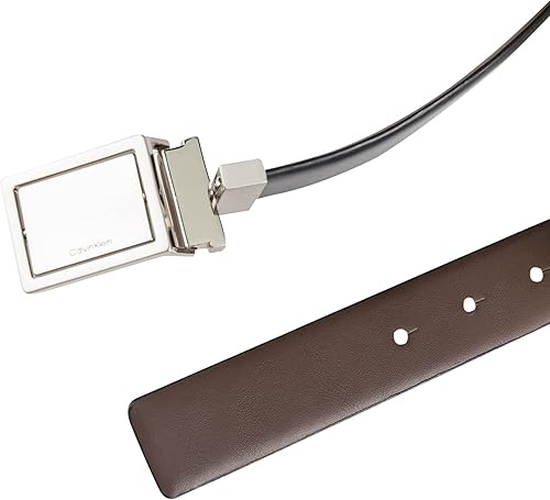 Miniatura 5 de Calvin Klein Cinturón de vestir con hebilla de placa moderna reversible dos en uno para hombre