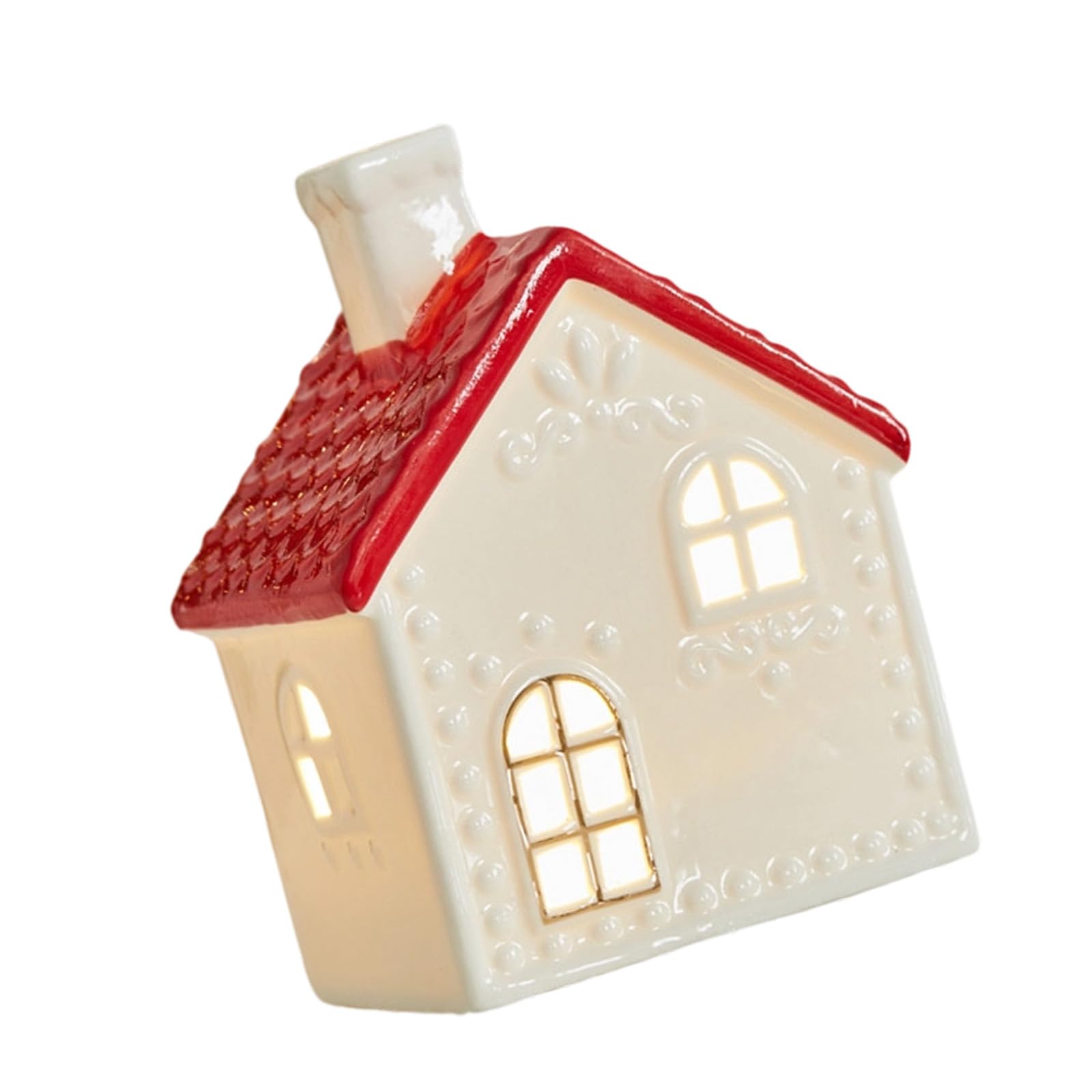 Decorazione natalizia in ceramica a LED per la creazione di centrotavola da tavolo di Natale con pupazzo di neve e renna, per creare decorazioni da tavolo di Natale