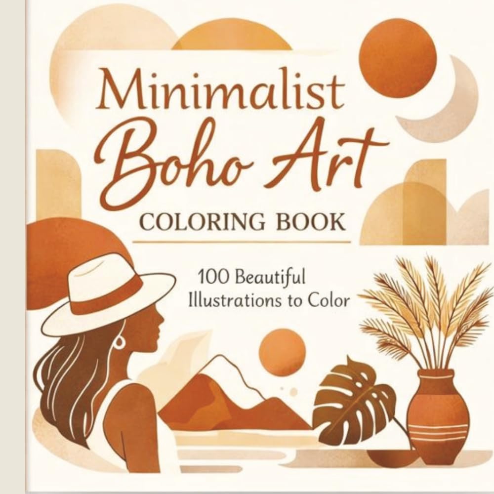 Minimalist Boho Art Coloring Book: Relaxing Desert Vibes for Stress Relief & Mindfulness