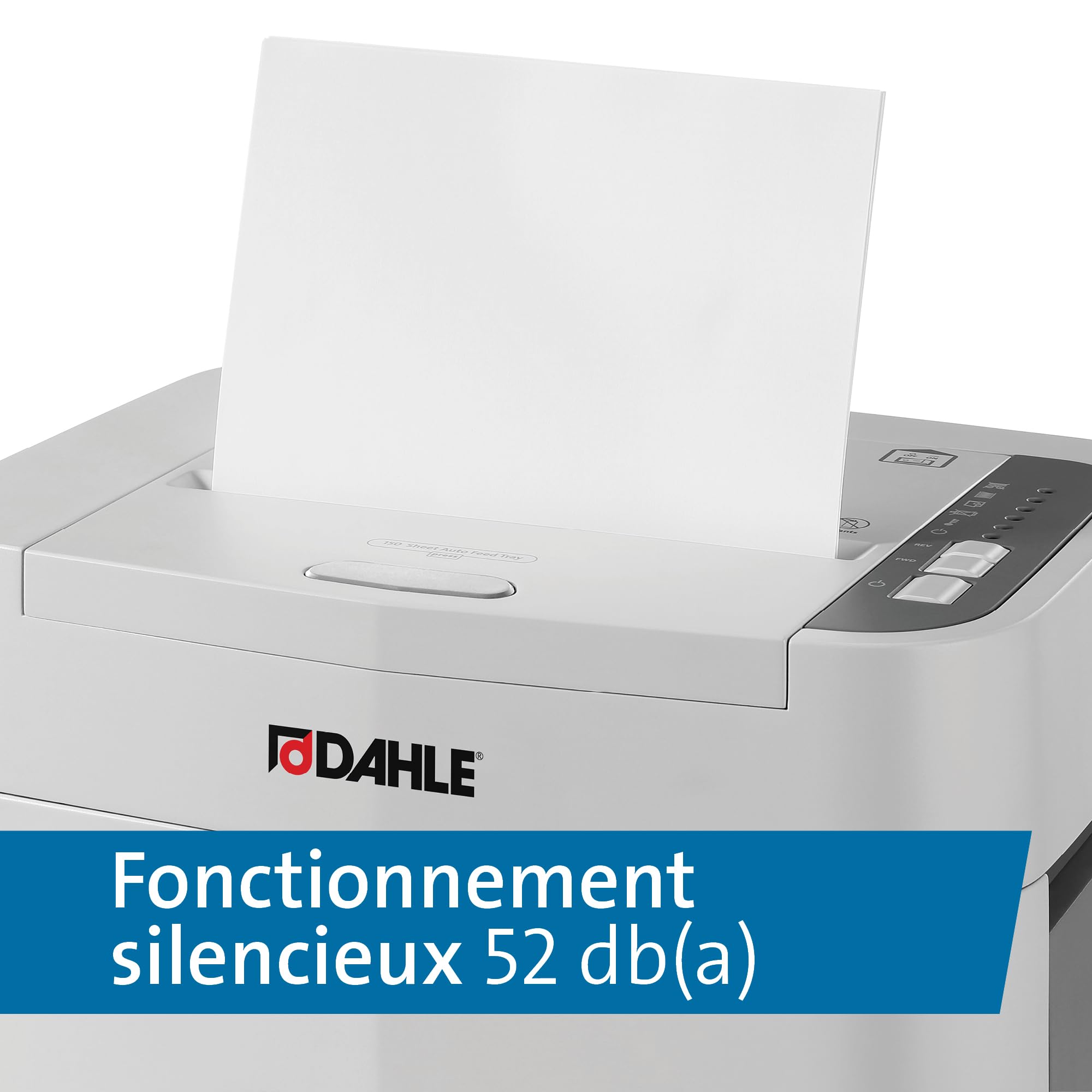 Dahle ShredMATIC 150 niszczarka dokumentów z funkcją Autofeed (150 arkuszy, cięcie cząstek P-4, pojemnik na odpady 24 l, nie wymaga konserwacji), szara