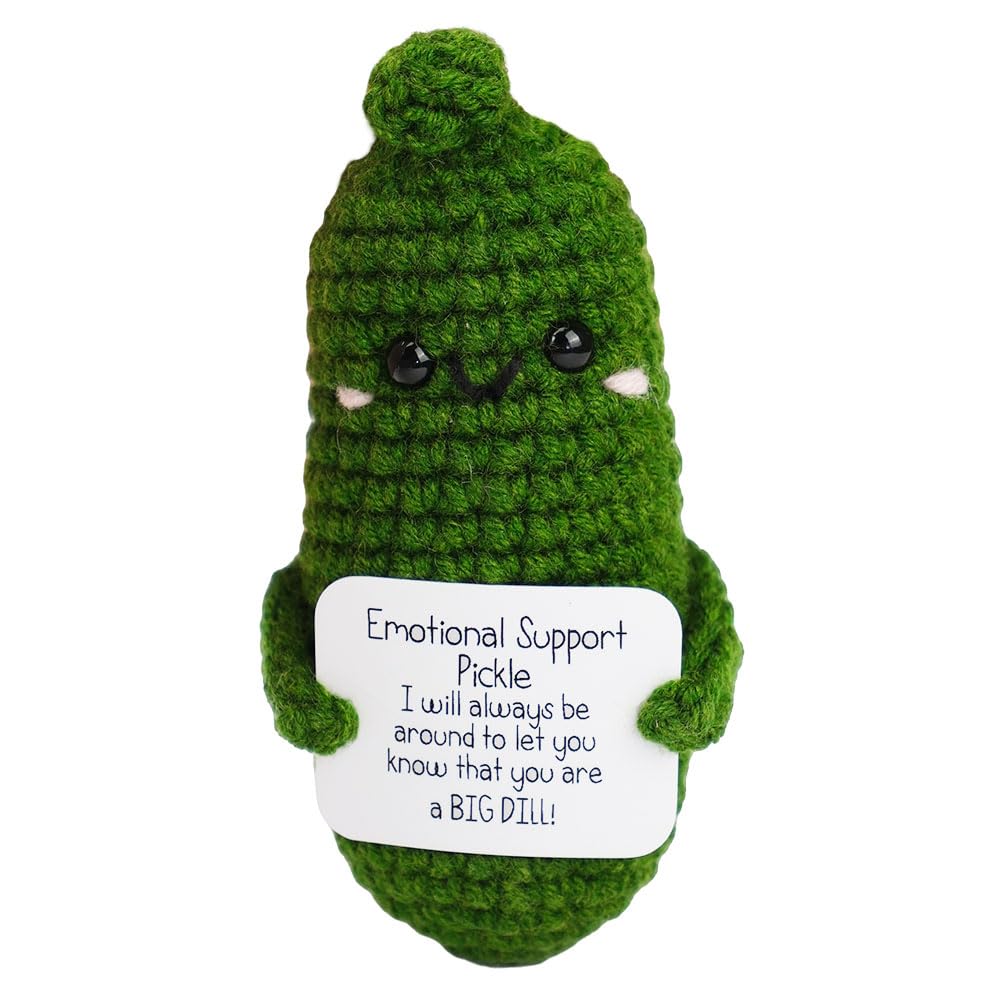 LATRAT Pocket Hug Positive Ziemniak, Creative Knitted Wool Potato Doll, prezent motywacyjny dla przyjaciół, na imprezę, jako zachęta, zielony ogórek sałatkowy