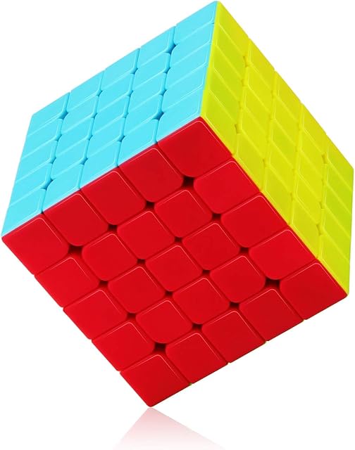 ROXENDA Speed Cube Profession 5X5 Fast Cube - Fast Smooth Turning - Solid Durable & Stickerless Frosted, Best 3D Puzzle Magic Toy - Turns Quicker Than Original