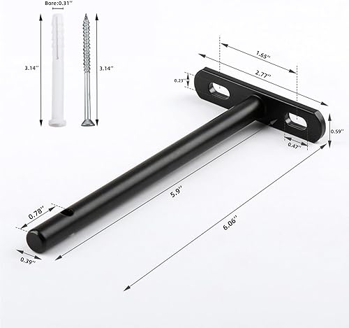 Miniatura 3 de Paquete de 4 soportes flotantes de 6 pulgadas para estantes flotantes ocultos para estantes de madera, herrajes para estantes flotantes resistentes