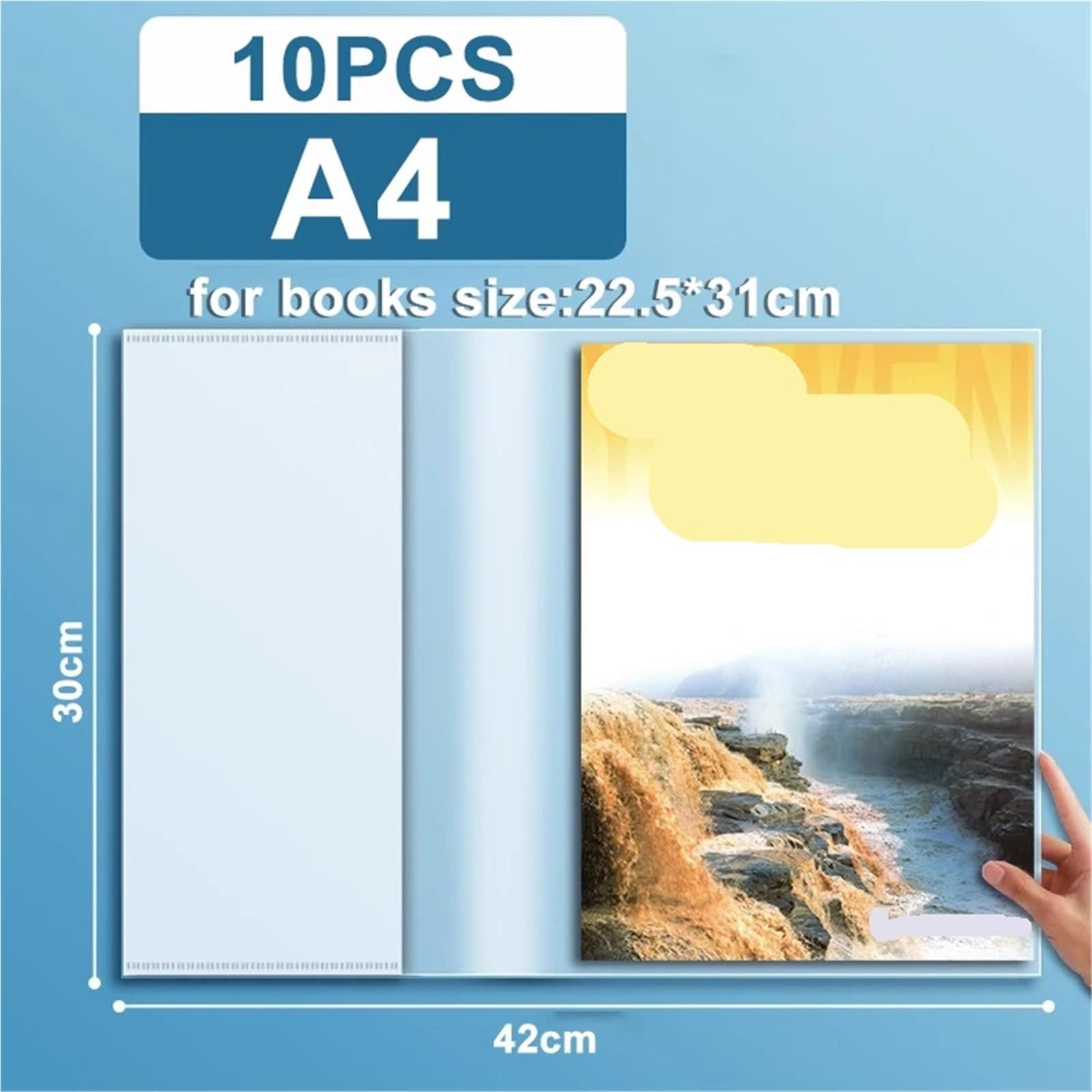 A4/A5/16K wasserdichte Buchhülle, transparent, selbstklebend, Buchschutzhüllen for Schulbücher Für Bücher Hefte(30PCS,A4)