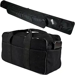 Kit Bolsa de Pesca e Protetor de Varas 1,50m Transporte Carretilhas Iscas Anzois Tralhas Acessórios Pescaria Nü Bag (Preto)