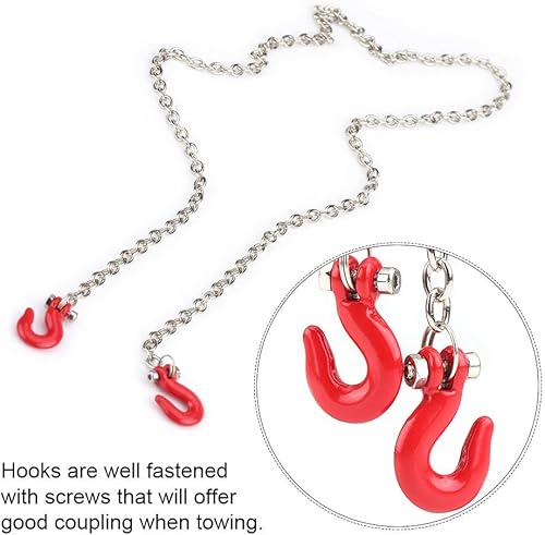 Miniatura 5 de Yosoo Ganchos de remolque a control remoto, ganchos de cadena de metal, ganchos de remolque para camión SCX10 D90 110 RC Crawler Escalada, 0.2 x 0.5