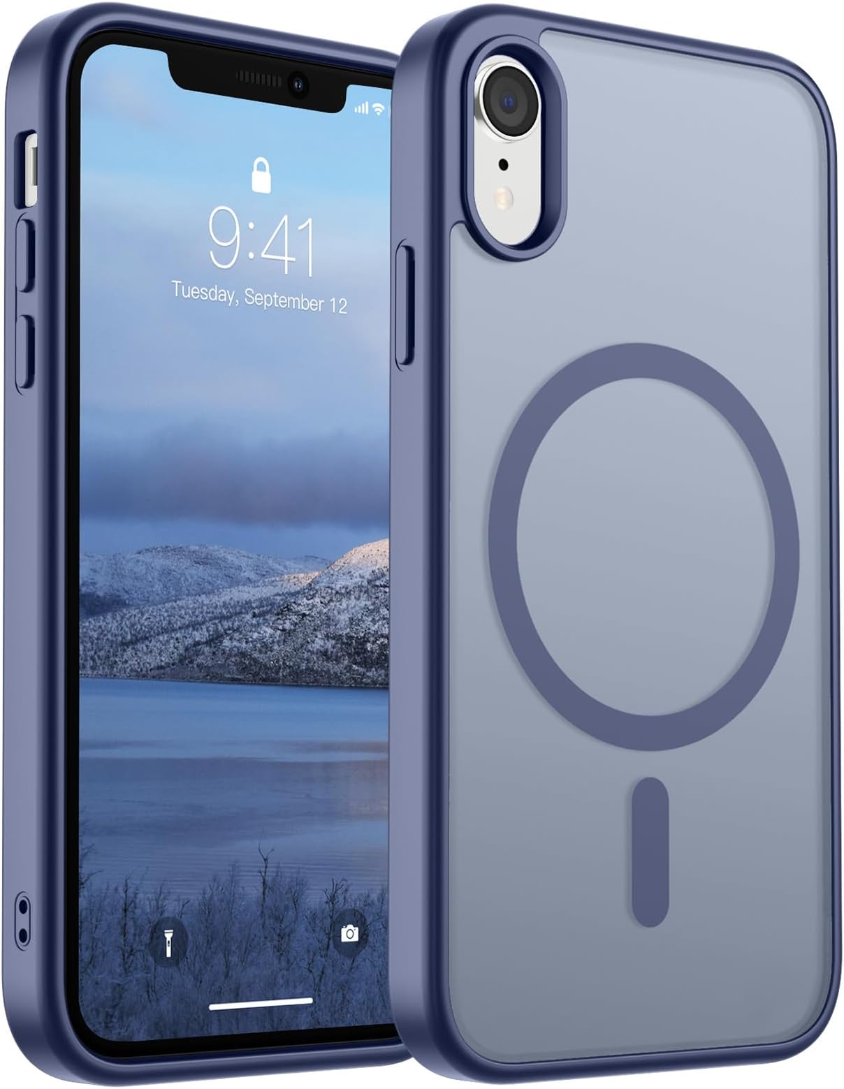 SUPFINE Magnetic for iPhone XR Phone Case(Compatible with MagSafe)(Military Grade Drop Protection) Slim Translucent Matte Shockproof with Anti-Fingerprint Phone Case,Lavender Gray