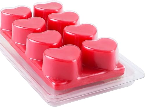 Miniatura 5 de Recipientes de cera derretida, 8 moldes de cera de plástico vacíos transparentes, 50 paquetes de conchas en forma de corazón para tartas de cera