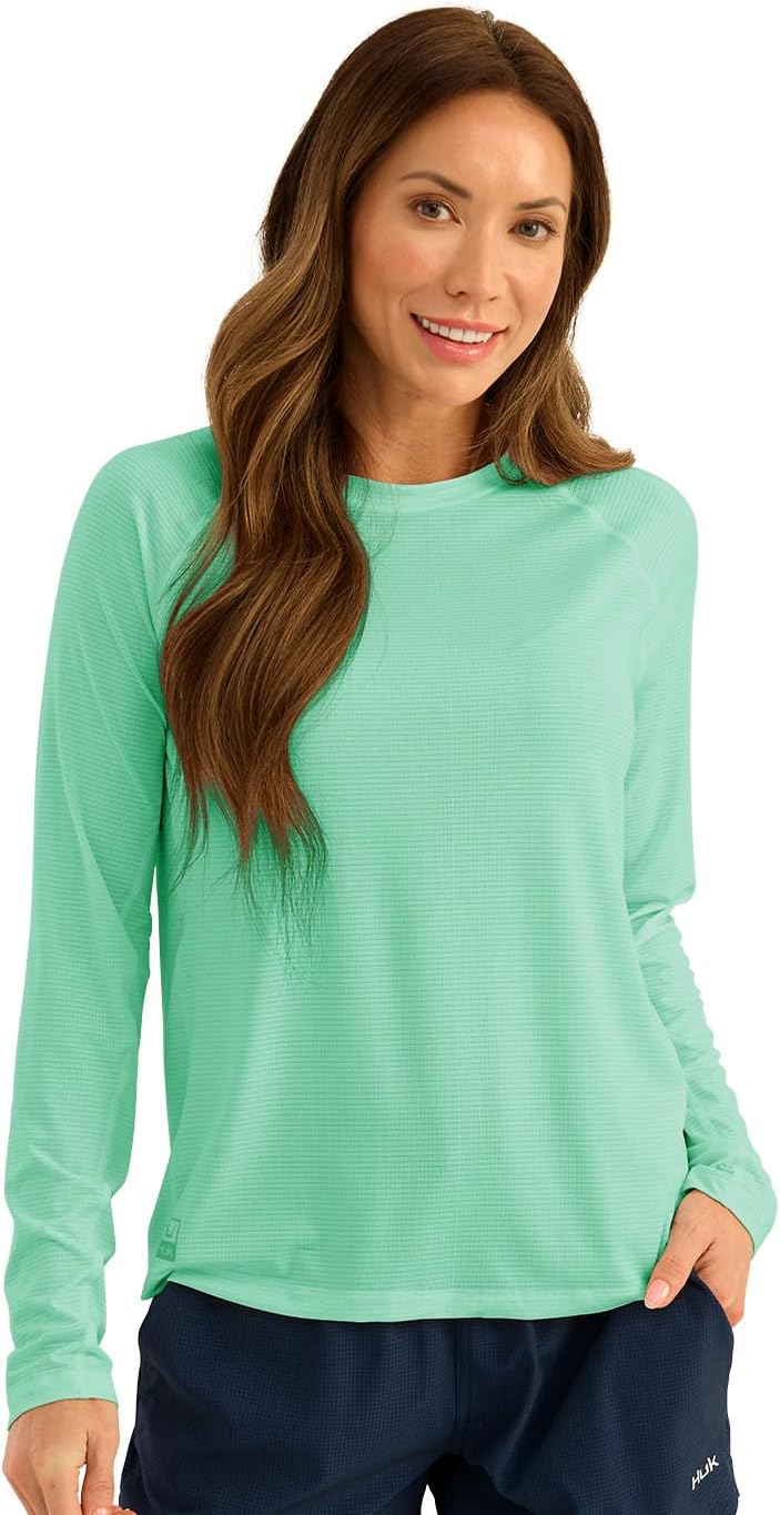 HUK Women's A1a Crew, Quick-Dry, Breathable Fishing Shirt