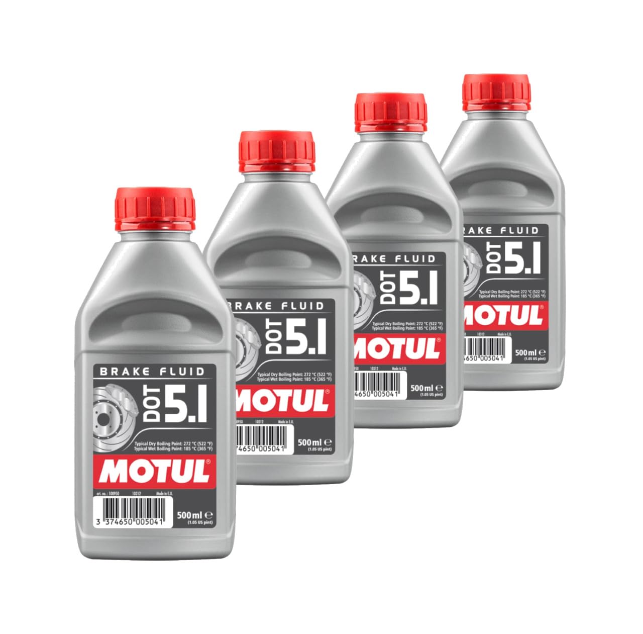 Kit de 4X Líquido de Frenos Dot 5.1 Brake Fluid 0.5L 500Ml KT-162