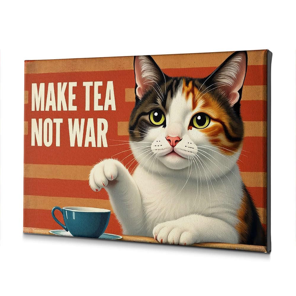 Tableau sur toile Make Tea Not War 30x40 cm pour déco murale - 5